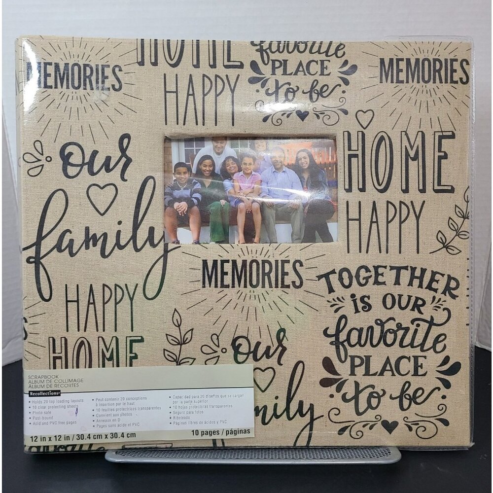 Recollections Scrapbook Album 10 Pages Postbound 12x12 Fabric Cover with Photo